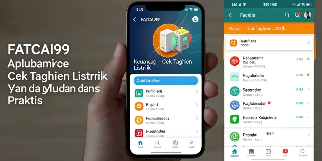 Antarmuka aplikasi FATCAI99 untuk cek tagihan listrik yang simpel dan efisien.