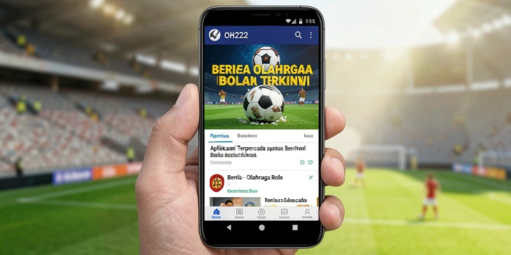 Screenshot utama OH222 menampilkan antarmuka berita olahraga bola yang menarik.