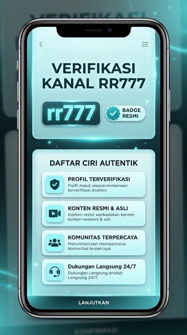 Tampilan kanal resmi rr777